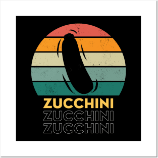 Zucchini Vintage Sunset Funny Posters and Art